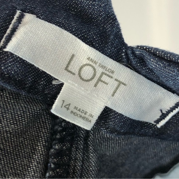 Ann Taylor LOFT The Riviera Dark Blue Wash Denim Shorts 14 - Picture 5 of 5